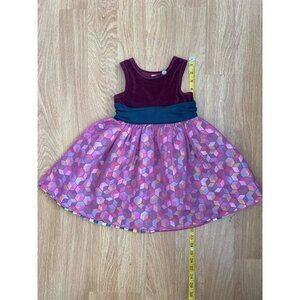Matilda Jane dress girl sz4 Plum/Navy/Abstract Multicolor/Velvet/silk/mesh